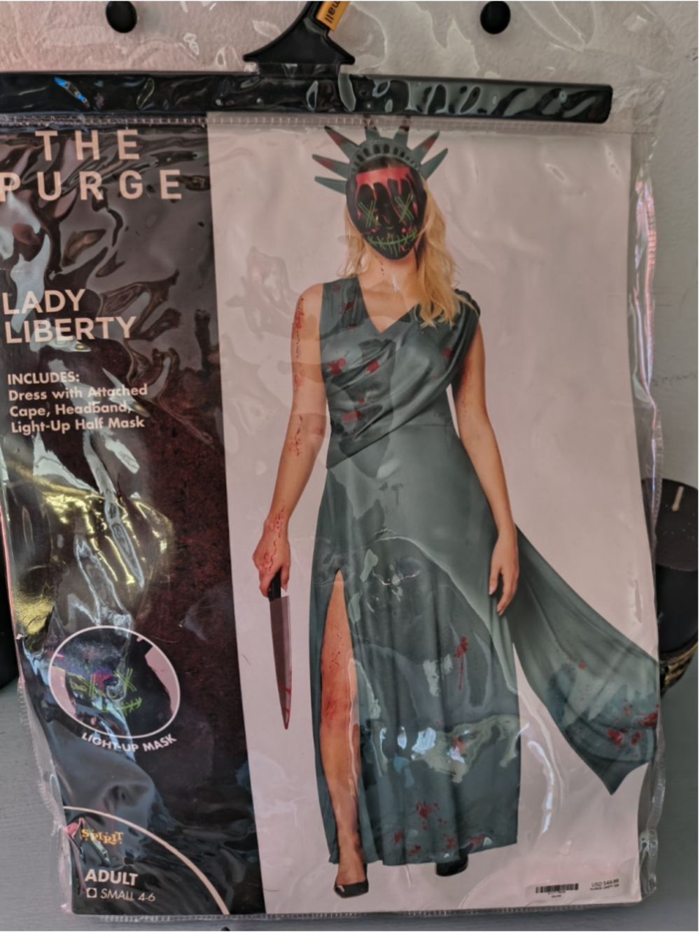 The Purge Election Year Lady Liberty Halloween Horror Costume Size Small Crown